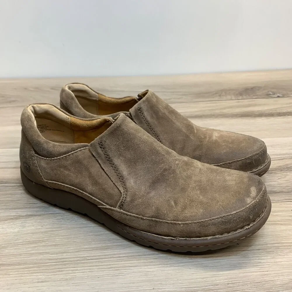 Born Loafer Mens 9.5 Brown Distressed Leather Nigel Slip On Comfort Hand Crafted